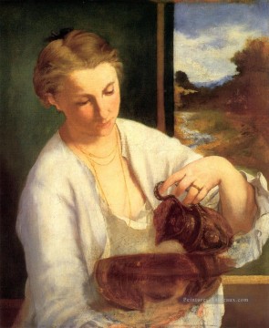  Manet Art - Femme versant l’eau de Suzanne Leenhoff réalisme impressionnisme Édouard Manet